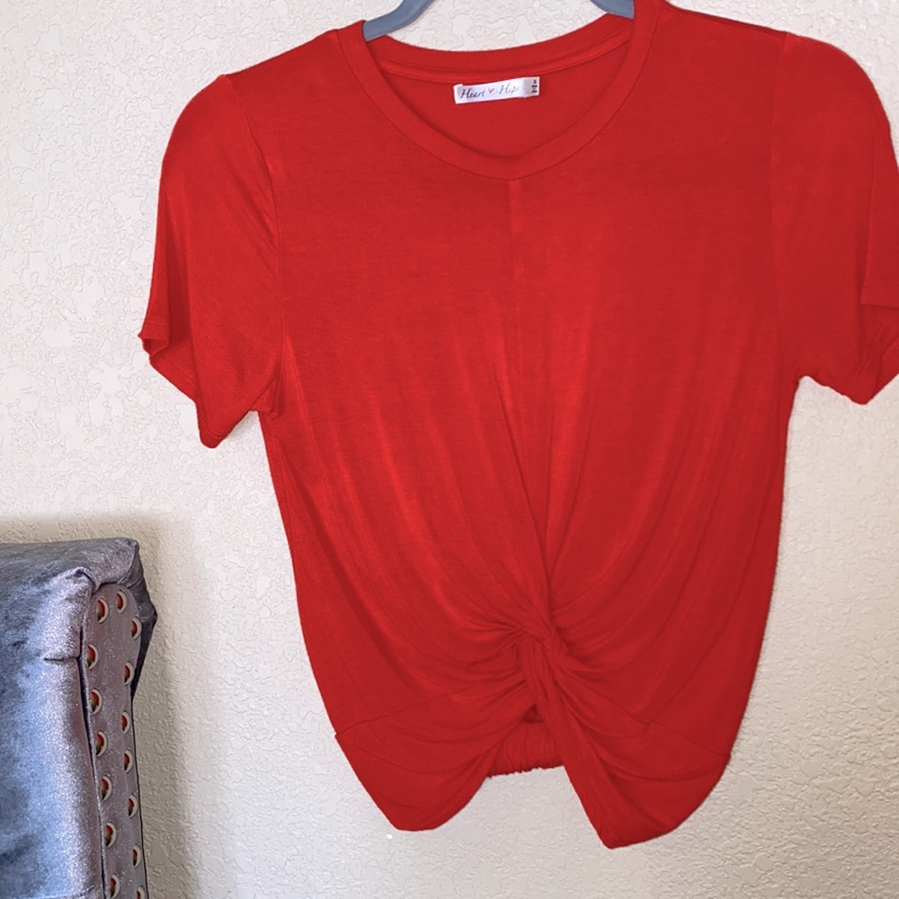 Red Scrunched Crop Top